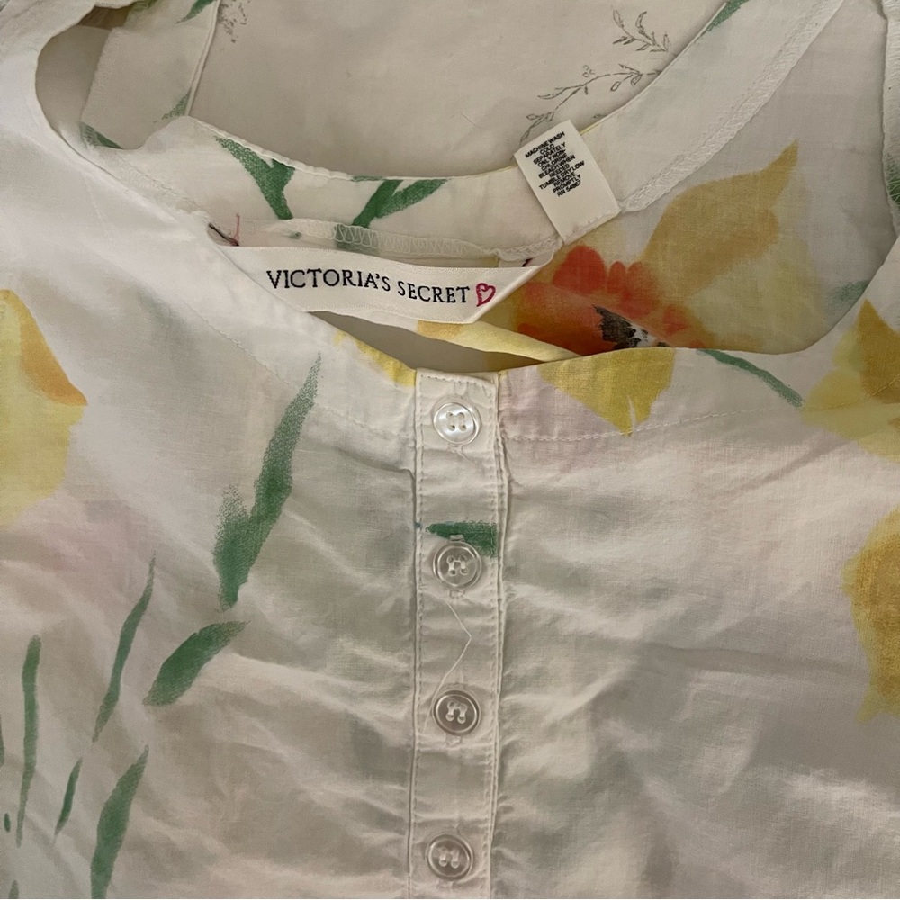 Victoria's Secret Nightgown with Blue and Yellow Floral Design - Picture 2 of 2